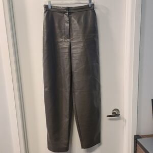 Aritzia Wilfred high waisted wide leg faux leather pants